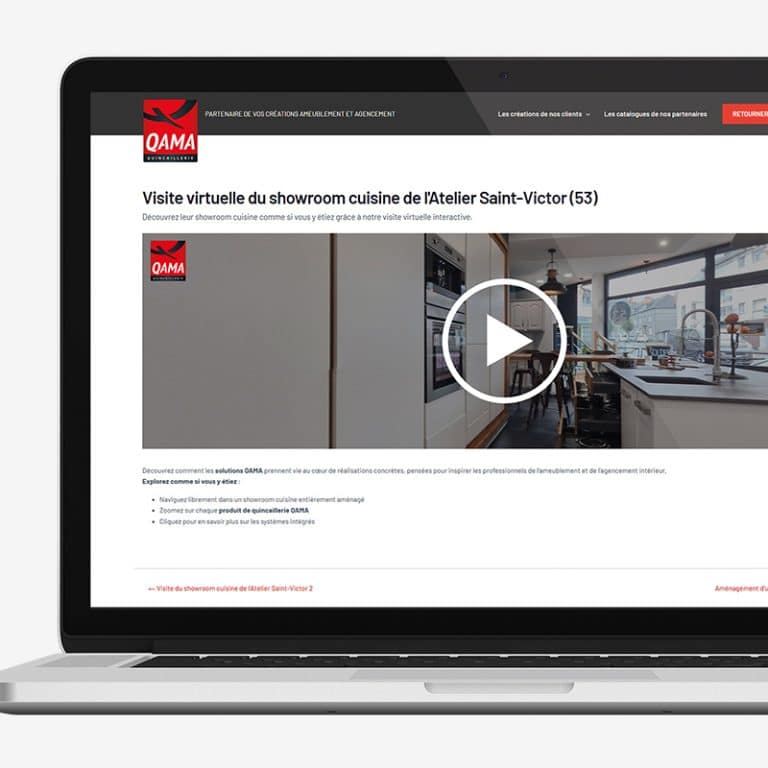 Ordinateur ouvert sur le site de www.inspirations.qama.fr